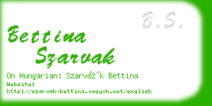 bettina szarvak business card